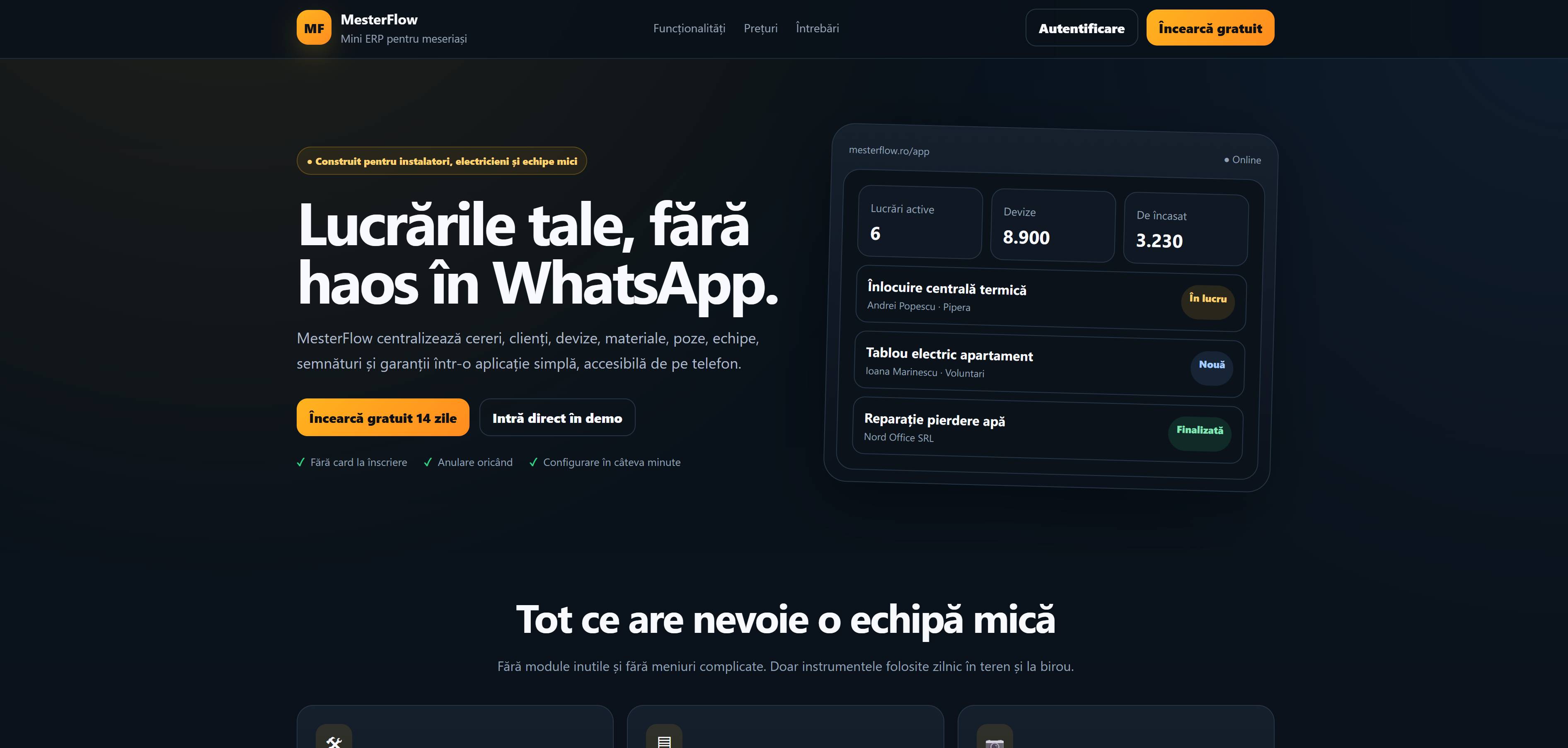 Captură MesterFlow